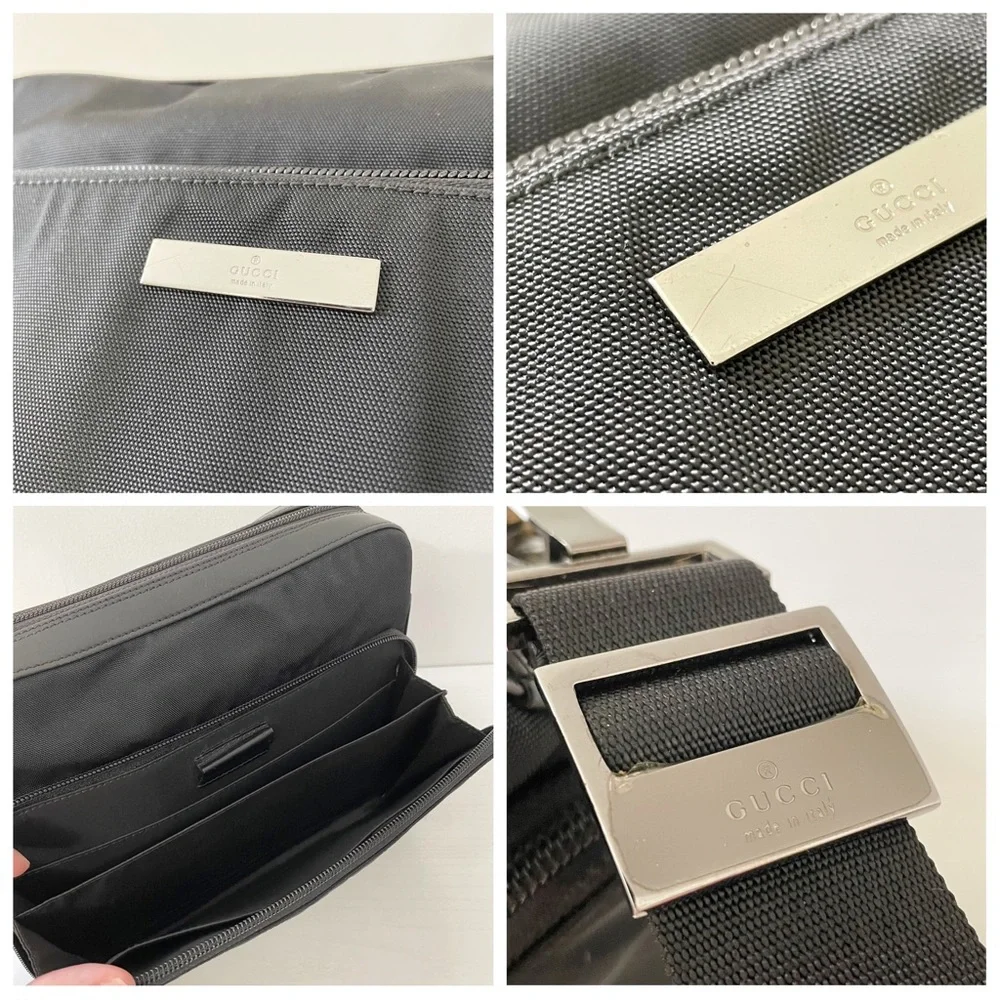 Gucci black woven nylon and leather camera shoulder bag - Picture 6 of 10